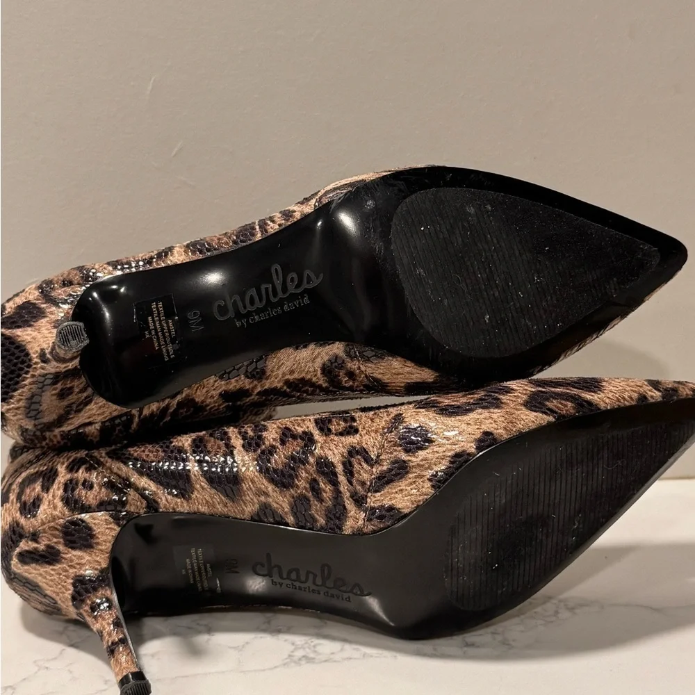 Charles by Charles David Leopard Print Sequin Ankle Boots